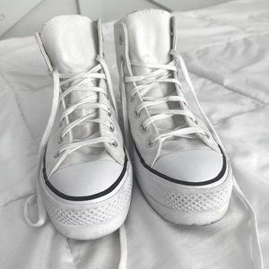 white platform converse